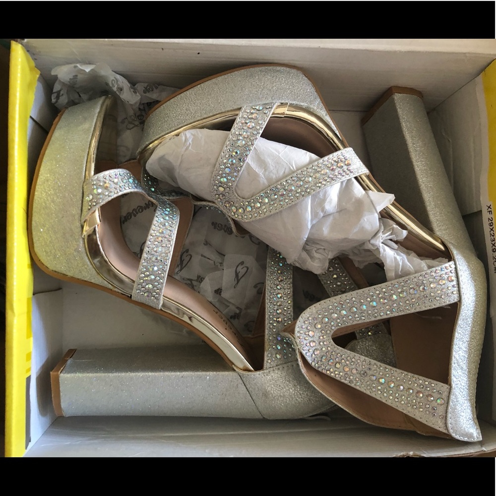 Silver Sparkle Heels